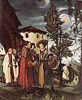 Denys Van Alsloot Canvas Paintings - St. Florian Taking Leave Of The Monastery